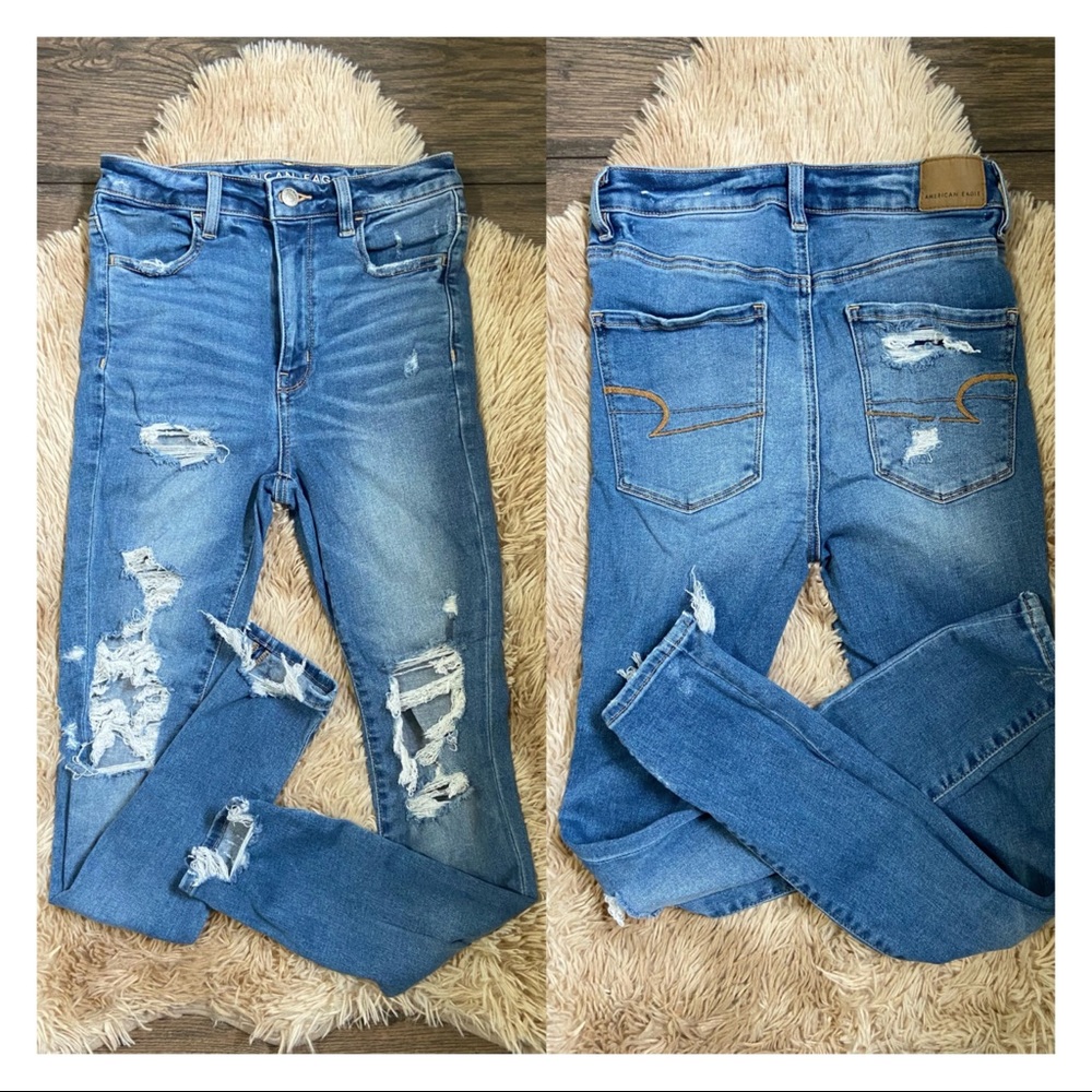 American Eagle Distressed Skinny Jeans Sz 4